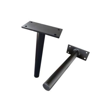 Imagem de KIT 2 Pés de Metal 18cm Preto Multiuso Para Armário Mesas de Cabeceira