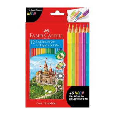 Imagem de Ecolápis De Cor Faber Castell 12 Cores + 6 Neon - Faber-castell, 12, C