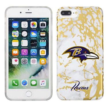 Imagem de Prime Brands Group Capa de celular para Apple iPhone 8 Plus/7 Plus/6S Plus - Branco/Ouro - Licenciado pela NFL Baltimore Ravens