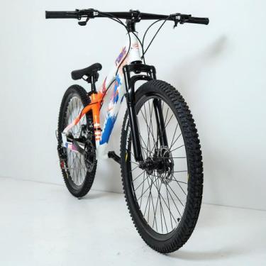 Imagem de Bicicleta 26 pro-x rustic 21v index - branco/laranja, Rustic