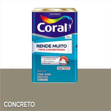 Imagem de Tinta Acrílica Coral Rende Muito Standard Fosco 16L, Concreto