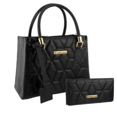 Imagem de Bolsa Feminina Transversal Tote Casual Moda + Carteira Kit - Selfie St