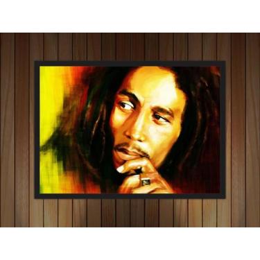 Imagem de Quadro Decorativo Bandas Bob Marley Reggae Com Moldura Salas e Quartos