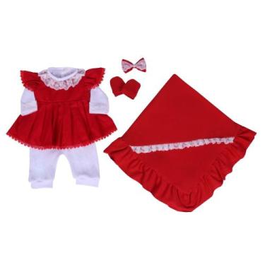 Imagem de Saída De Maternidade para Bebe Menina com Vestido 4 Peças Menina Zoe -