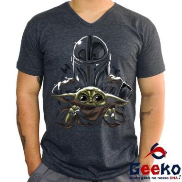 Imagem de Camiseta Star Wars 100% Algodão The Mandalorian Baby Yoda Grogu Geeko,