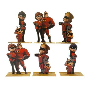Imagem de Kit Display de Mesa 6 Peças Para Festa Os Incríveis MDF - Juju Brasil