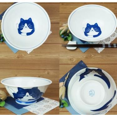 Imagem de Sopa japonesa com design de gato fofo 19 cm, macarrão de ramen ou tigela para servir, Hachiware do Japão