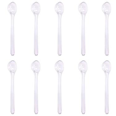 Imagem de ONLYKXY Colheres de medição de plástico de cabo longo transparente 10 peças colheres de café proteína leite em pó colher ferramentas de cozinha (1g)