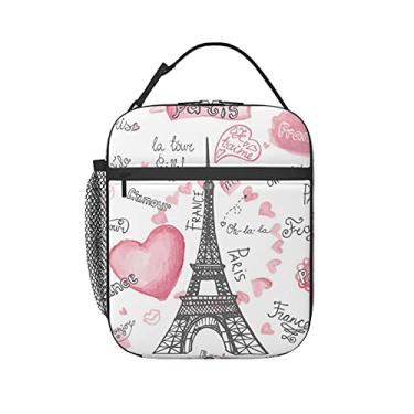 Imagem de Eiffel Tower Love Lunch Box Insulated Soft Bag Reusable Cooler Bag For Women&Men&Work Picnic Hiking