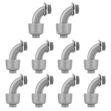 Imagem de 10 peças de conector líquido apertado NPT não metálico para acessórios de ângulo de conduíte flexível elétrico de PVC - instalação rápida, certificação UL para ferramentas de tubos domésticos ao ar