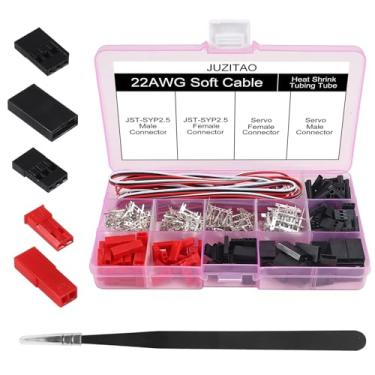 Imagem de JUZITAO 40 Sets JST Servo Connector Kit Servo Plug Male Female Connector Crimp Pin Cable Kit Compatible JST SYP Futaba for Hitec Spektrum RC