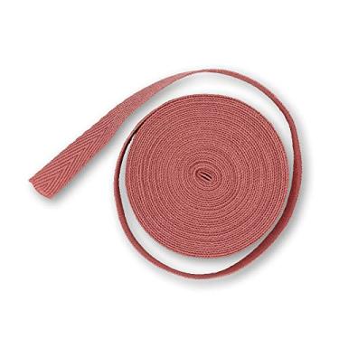 Imagem de Fita de sarja de 5 jardas, fita de sarja 100% algodão, fita de espinha de peixe para fazer costura artesanal, avental, sacola, decorações, encadernação de presente (9,5 cm, rosa poeira)