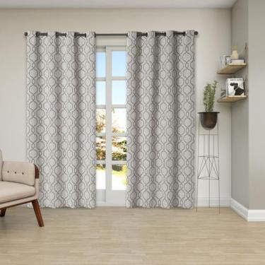 Imagem de Cortina Rústica Capri Estampada 2,70 x 2,30 Algodão - Safira enxovais,