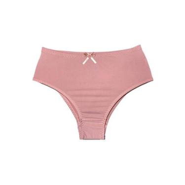 Imagem de Kit 5 Calçolas Plus Size Senhora Microfibra Estampada Cós Alto Veste A