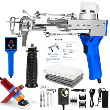 Imagem de Arma de tufos de tapete com kit de aparador de carpetes, kit de iniciante de arma de tufagem, máquina profissional de fabricação de tapetes de tufagem, 2 em 1, kits de pistola de tufagem para