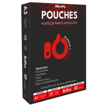 Imagem de Plástico Plastificação 50 Grafity A3 (303x426 mm) 0,05mm 125 Micras