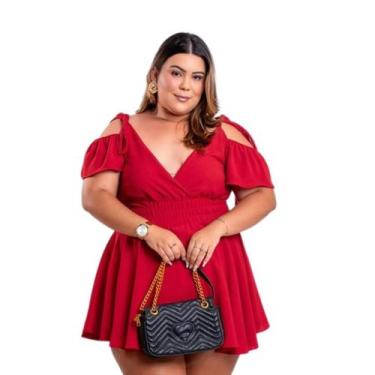 Imagem de Macaquinho Plus Size Feminino Rodado Short Saia Cigana 0562 - Bellucy 
