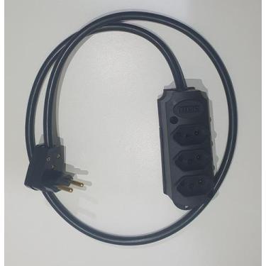Imagem de Extensão Elétrica P/ Computador/notebook 2 Metros 3 Tomadas fio reforç