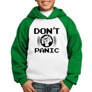 Imagem de Moletom Infantil Don't Panic - Foca na Moda, Branco, Verde, 6