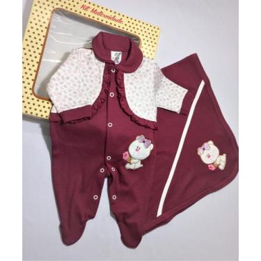 Imagem de KIT Saída Maternidade - Macacão e Manta - Bolero estampado em Onça e B