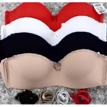 Imagem de Sutiã feminino sem alça com bojo e renda na borda - Ismeria Lingerie ,