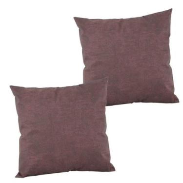 Imagem de 2 Almofadas Cheias Sofa Sala Impermeável Decorativa Antimofo Trama Ori