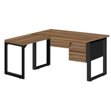 Imagem de Mesa Escrivaninha em L 1,50x1,50 com mesa auxiliar para escritório com