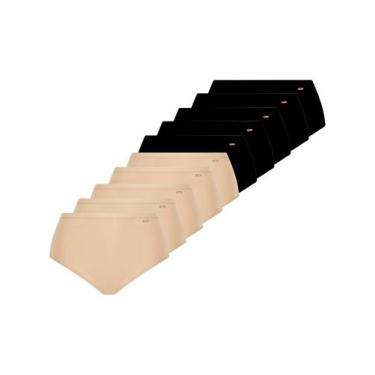 Imagem de Kit com 10 Calcinhas Alta Loba 40351-001 Colorido - LUPO, Bege, GG