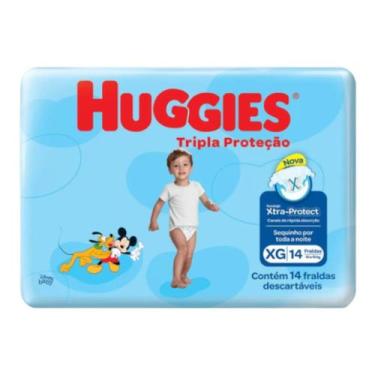 Imagem de Fralda Descartável Infantil Bebê Huggies Tripla Proteção Tamanho XG co