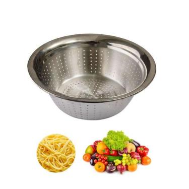 Imagem de Escorredor massas macarrão arroz reforçado deluxe aço inox - clink