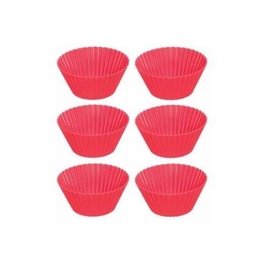 Imagem de Kit 6un forma redonda cupcake bolinho muffin silicone - YAZI