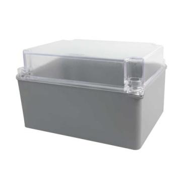 Imagem de Caixa de Passagem Prática 11x15x9cm Cinza Tampa Transparente Alta - O&