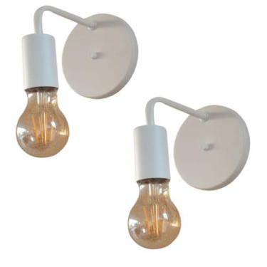 Imagem de Kit 2 Arandelas Parede Industrial Luxo Slim Garagem Branco - Poli Luz