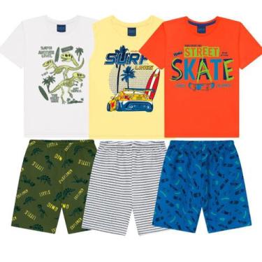 Imagem de Lote Kit 3 Conjunto de Roupa Infantil de Verão Menino - Geral, Sortido