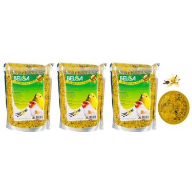 Imagem de Kit 4 Rações / Passarinho Canários Pintassilgo Vitamina Baunilha 500g 