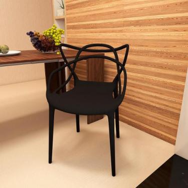Imagem de Kit 12 Cadeiras Allegra Empilhável com Inmetro Magazine Decor - Preto