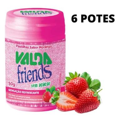 Imagem de Kit Pastilha Valda Friends Morango 6 Potes de 50g - Pastilhas Valda