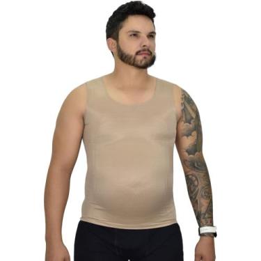 Imagem de Camiseta Cinta Modeladora Masculina - Fanáticos Por Cintas, Bege, M, M