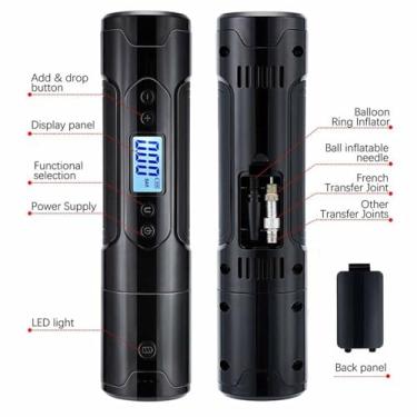 Imagem de Mini Compressor de Ar Elétrico Bomba Infladora de Pneus para Carros Bicicletas Caiaques Preto 300psi (Preto)