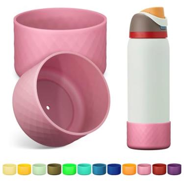 Imagem de Alwenid 2Pcs Silicone Garrafa de Água Bota para Owala 40 Oz, Anti-Derrapante Protetor de Manga Protetor de Pára-Choque Inferior para Freesip, Twist, E Flip Garrafas de Água de Aço Inoxidável (Rosa)