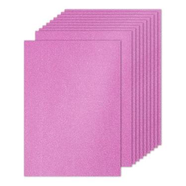 Imagem de PATIKIL 10 folhas de papel cartolina rosa escuro com glitter, papel quadrado brilhante A4 250 g/m², papel de artesanato para scrapbook, cartões, projetos de arte faça-você-mesmo, festas de casamento