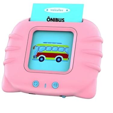 Imagem de Brinquedo Cartões Educativos Eletrônicos - Voo De Águia - Inglês/Português 224 Palavras 112 Ilustrações Sons Reais Aprendizado Interativo Infantil Desenvolve Linguagem e Memória! 1-6 Anos (Rosa)