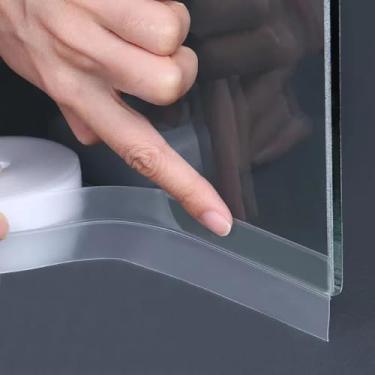 Imagem de Dstorelhp Vedação de Vedação Atualizada, Sem Resíduos, Vedação de Porta, Tira de Vedação de Silicone para Portas, Janelas, Vão de Vidro de Chuveiro, Transparente, 16,4 Pés de Comprimento(Largura 35 Mm