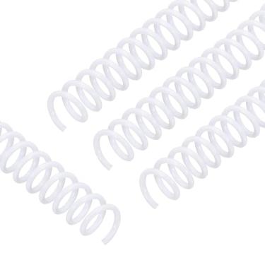 Imagem de PATIKIL Pacote com 20 bobinas de encadernação em espiral de plástico, bobinas de encadernação de 11 mm (7/40.6 cm), capacidade de 60 folhas, argolas, passo 4:1 para sala de aula, branco