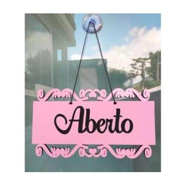 Imagem de Placa Decorativa Aberto/Fechado Em Mdf com Ventosa