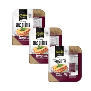 Imagem de Kit com 3 Massa para Lasanha Vegana Tomate com Berinjela sem Glúten 300g - Casarão
