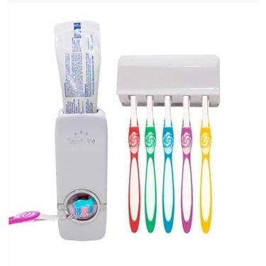 Imagem de Dispenser Suporte De Pasta De Dente Automatico Porta Escovas