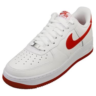 Imagem de Nike Tênis masculino Air Force 1 '07 (FJ4146-106, branco/vermelho), Branco/vermelho dragão - branco, 47