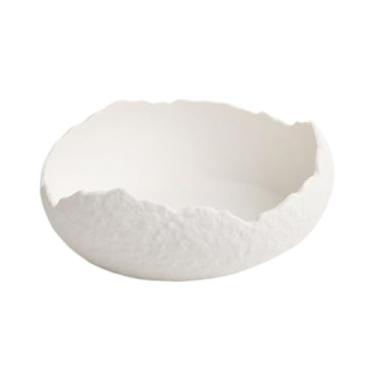 Imagem de Ｂｅｓｇａ Prato de Cerâmica Prato de Salada Prato Decorativo Louça Prato de Servir Irregular Prato de Aperitivo para Lanchonete Restaurante, Branco