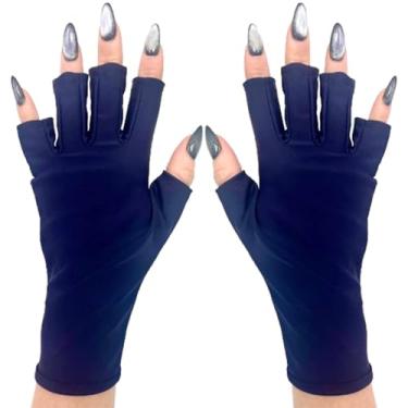 Imagem de ManiGlovz - As luvas protetoras originais FPS 50+ UV/LED para manicure em gel, proteção solar sem dedos, proteção contra o sol e lâmpada de unhas - Next Level Navy